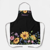 Moderne stijlvolle Wildflower Zonnebloem Koken Sch Schort (Voorkant)