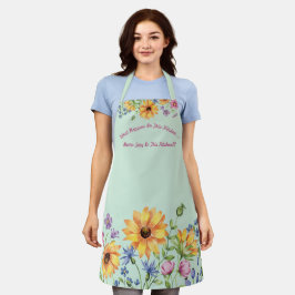 Moderne stijlvolle Wildflower Zonnebloem Koken Sch Schort