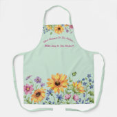 Moderne stijlvolle Wildflower Zonnebloem Koken Sch Schort (Voorkant)