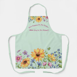 Moderne stijlvolle Wildflower Zonnebloem Koken Sch Schort