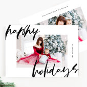 Moderne stijlvolle wit & zwart foto blij feestdagenkaart