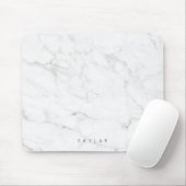 Moderne stijlvolle witte en grijze Marmer - aangep Muismat (Met muis)