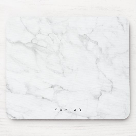 Moderne stijlvolle witte en grijze Marmer - aangep Muismat (Voorkant)