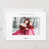 Moderne stijlvolle witte & groene foto Happy Feestdagenkaart (Achterkant)