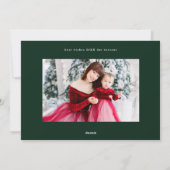 Moderne stijlvolle witte & groene foto Happy Feestdagenkaart (Achterkant)