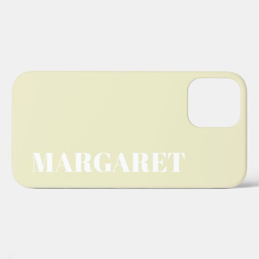 Moderne stijlvolle witte monogramnaam Case-Mate iPhone case (Achterkant (horizontaal))