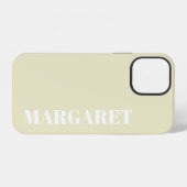 Moderne stijlvolle witte monogramnaam iPhone hoesje (Achterkant horizontaal)