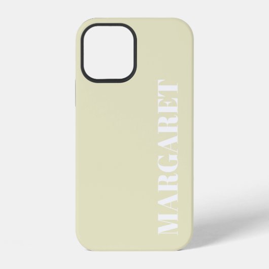 Moderne stijlvolle witte monogramnaam iPhone hoesje (Achterkant)