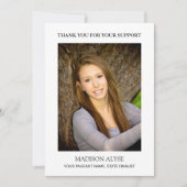 Moderne, stijlvolle, witte pagina Foto Bedankkaart (Voorkant)