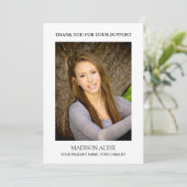 Moderne, stijlvolle, witte pagina Foto Bedankkaart (Staand voorkant)