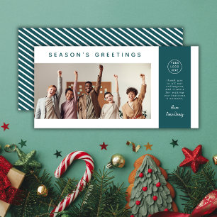 Moderne stijlvolle zakelijke team foto feestdagenkaart