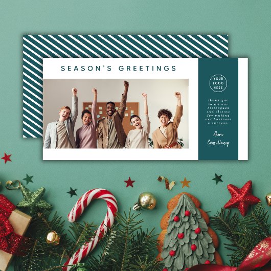 Moderne stijlvolle zakelijke team foto feestdagenkaart