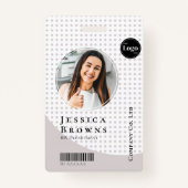 Moderne stijlvolle zakelijke werknemer foto QR Wit Badge (Voorkant)