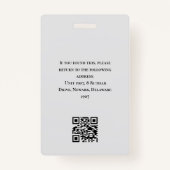 Moderne stijlvolle zakelijke werknemer foto QR Wit Badge (Achterkant)