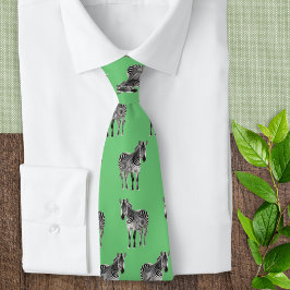 Moderne Stijlvolle Zebras Wilde Dieren Patroon Lic Stropdas
