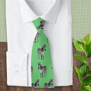 Moderne Stijlvolle Zebras Wilde Dieren Patroon Lic Stropdas