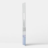 Moderne, stijlvolle zilveren en blauwe glitterdrup Case-Mate iPhone case (Achterkant / Rechts)