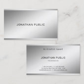 Moderne, stijlvolle, zilveren look Design Professi Visitekaartje (Voorkant / Achterkant)
