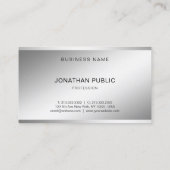 Moderne, stijlvolle, zilveren look Design Professi Visitekaartje (Achterkant)