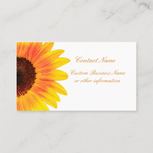Moderne stijlvolle zonnebloem visitekaartje (Achterkant)