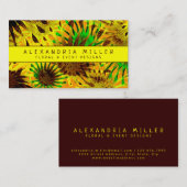 Moderne, stijlvolle zonnebloemen | Geel Visitekaartje (Voorkant / Achterkant)