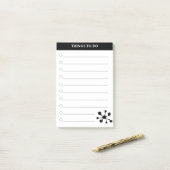 Moderne stijlvolle zwart en wit gelinieerde Dingen Post-it® Notes (Op bureau)