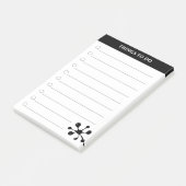 Moderne stijlvolle zwart en wit gelinieerde Dingen Post-it® Notes (Schuin)