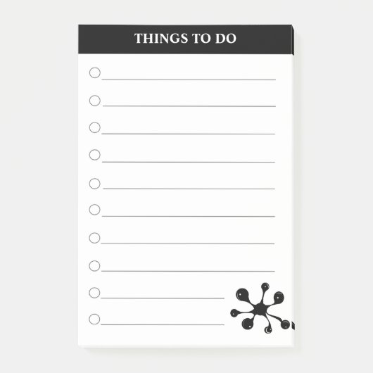 Moderne stijlvolle zwart en wit gelinieerde Dingen Post-it® Notes (Voorkant)