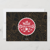 Moderne Stijlvolle Zwart Goud Kerstmis Familie Fot Feestdagenkaart (Achterkant)