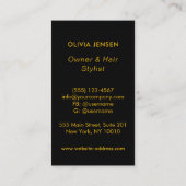 Moderne Stijlvolle zwart & gouden schoonheidsspeci Visitekaartje (Achterkant)