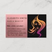 Moderne Stijlvolle zwart & roze schoonheidsspecial Visitekaartje (Voorkant)