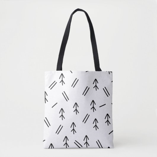 Moderne stijlvolle zwart-wit Abstracte kunstvormen Tote Bag (Voorkant)