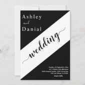 Moderne stijlvolle zwart-wit elegante bruiloft kaart (Voorkant)