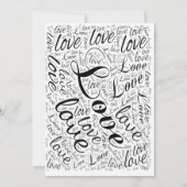 Moderne Stijlvolle Zwart-Wit Huwelijksuitnodiging Kaart (Achterkant)