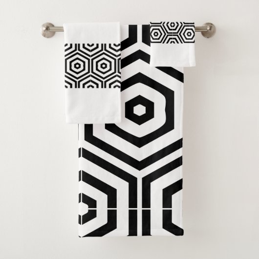 Moderne stijlvolle zwart-witte badkamer bad handdoek (Insitu)