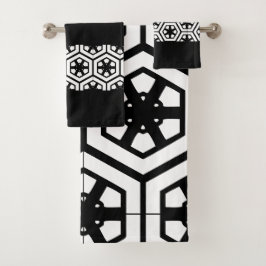 Moderne stijlvolle zwart-witte badkamer bad handdoek