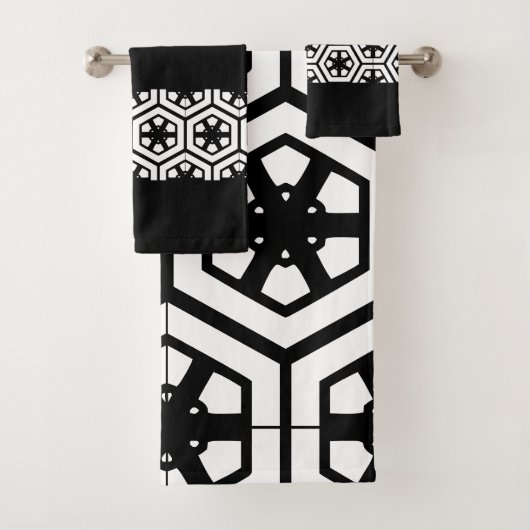 Moderne stijlvolle zwart-witte badkamer bad handdoek (Insitu)