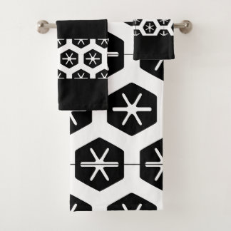 Moderne stijlvolle zwart-witte badkamer bad handdoek