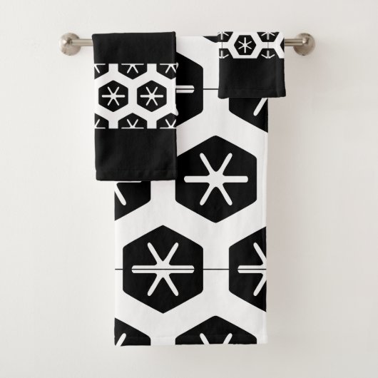 Moderne stijlvolle zwart-witte badkamer bad handdoek (Insitu)