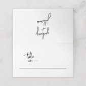 Moderne, stijlvolle, zwarte bruiloft plaatskaartje (Buitenkant ongevouwen)