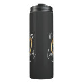 Moderne, stijlvolle zwarte en gouden 60ste verjaar thermosbeker (Voorkant)