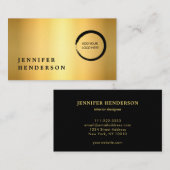 Moderne, stijlvolle zwarte en gouden logo professi visitekaartje (Voorkant / Achterkant)