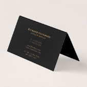 Moderne, stijlvolle, zwarte en goudprofessionele c visitekaartje (Achterkant)