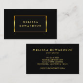 Moderne, stijlvolle, zwarte en goudprofessionele c visitekaartje (Voorkant / Achterkant)