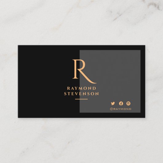 Moderne, stijlvolle, zwarte en goudprofessionele c visitekaartje (Voorkant)