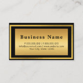 Moderne, stijlvolle, zwarte en goudprofessionele c visitekaartje (Achterkant)