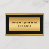 Moderne, stijlvolle, zwarte en goudprofessionele c visitekaartje (Voorkant)