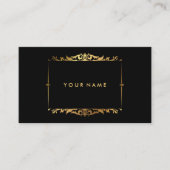 Moderne, stijlvolle, zwarte en goudprofessionele c visitekaartje (Voorkant)