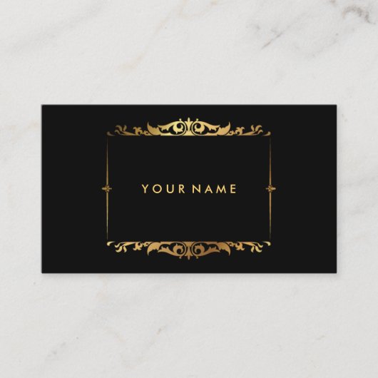 Moderne, stijlvolle, zwarte en goudprofessionele c visitekaartje (Voorkant)