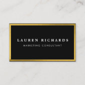 Moderne, stijlvolle, zwarte en goudprofessionele v visitekaartje (Voorkant)